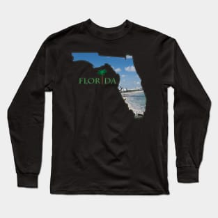 Florida State Outline (Miami Beach) Long Sleeve T-Shirt